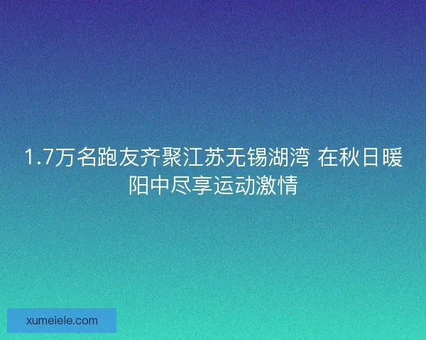 1.7万名跑友齐聚江苏无锡湖湾 在秋日暖阳中尽享运动激情
