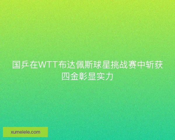 国乒在WTT布达佩斯球星挑战赛中斩获四金彰显实力