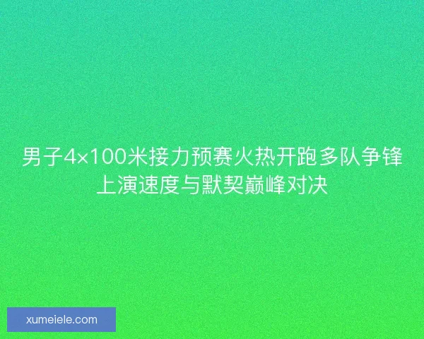 男子4×100米接力预赛火热开跑多队争锋上演速度与默契巅峰对决