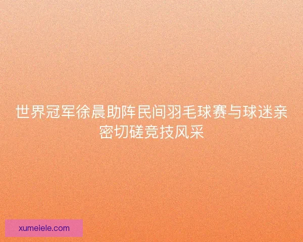 世界冠军徐晨助阵民间羽毛球赛与球迷亲密切磋竞技风采