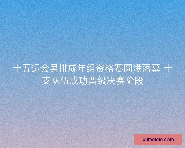 十五运会男排成年组资格赛圆满落幕 十支队伍成功晋级决赛阶段